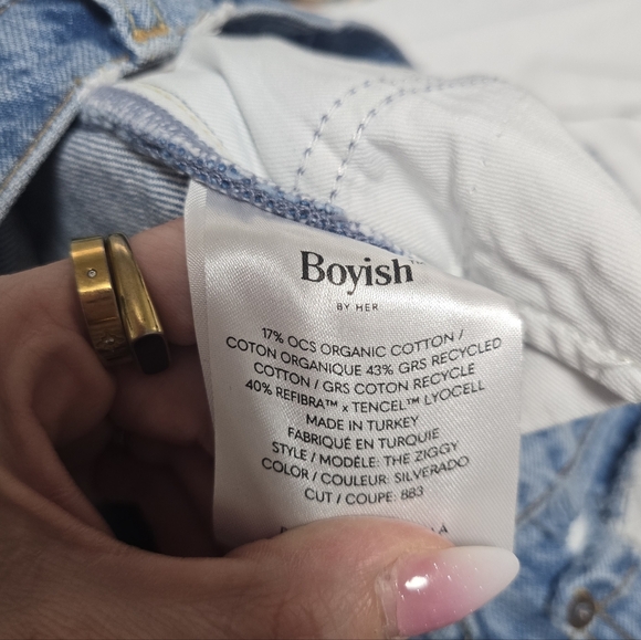 Boyish The Ziggy High Rise Relaxed Straight Leg Jeans In Silverado Size 28 - Picture 12 of 12